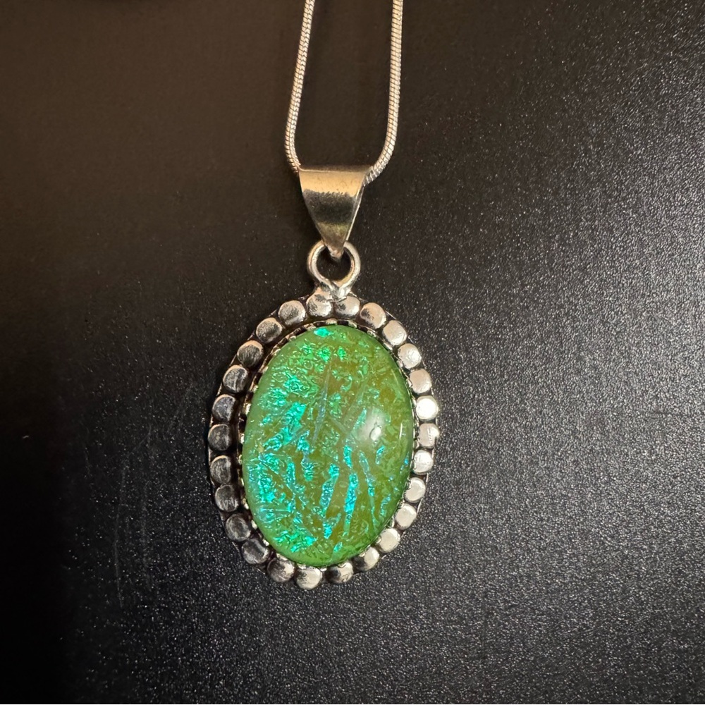 Triplet Opal with .925 sterling silver necklace